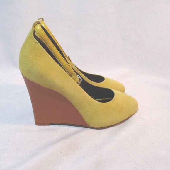 CELINE PARIS YELLOW WEDGE PUMP Shoe - Picture 8 of 10